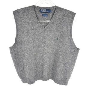 Vintage Polo‎ Ralph Lauren Lambswool Vest Size XL  Preppy Ivy League Old Money